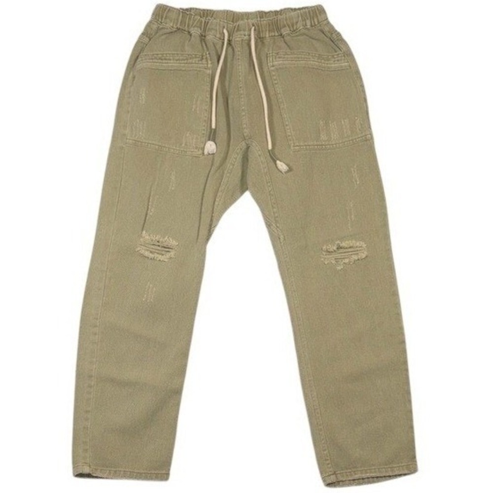 Talulah Womens Distressed‎ Cotton Joggers Olive Green Cargo Pants Size S DS0124